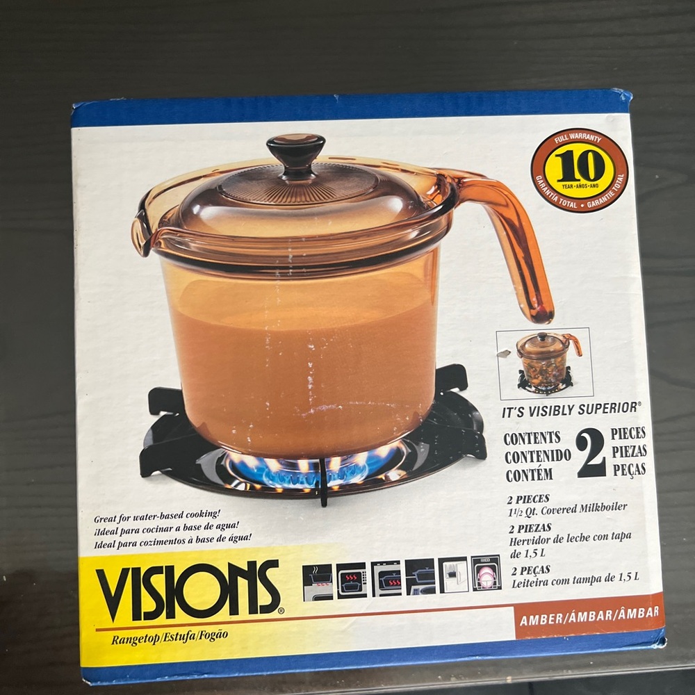 SOLD Corningware Visions Amber Cookware